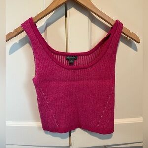 Wild Fable Pink Ribbed Crop Sweater Tank Top